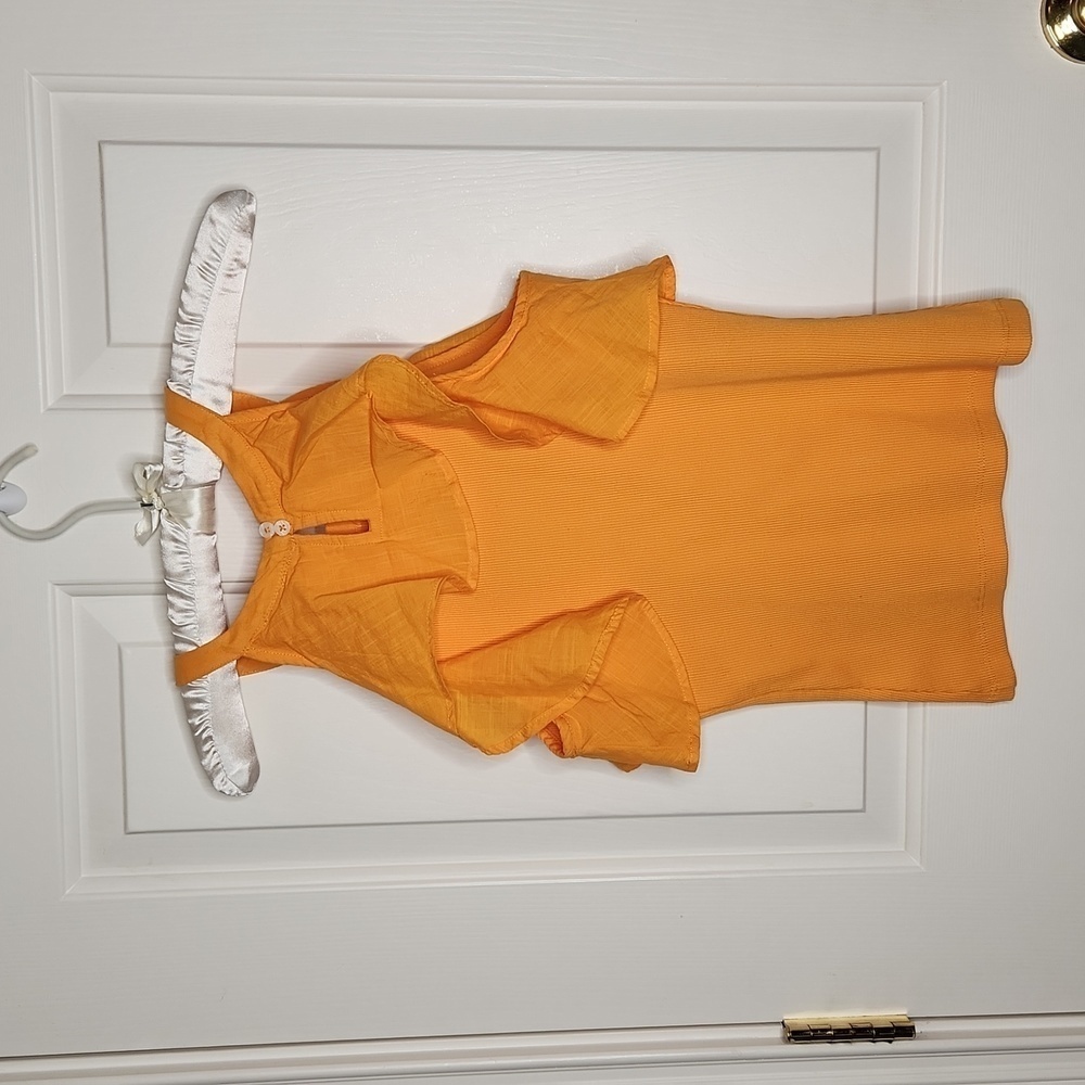 Maeve Anthropologie Orange Ruffled Rib Halter Tank Top Size XS NWT - Picture 7 of 13